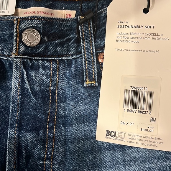 NWT Women’s Levi’s Ribcage Straight Ankle Medium Wash Jeans - Picture 6 of 6